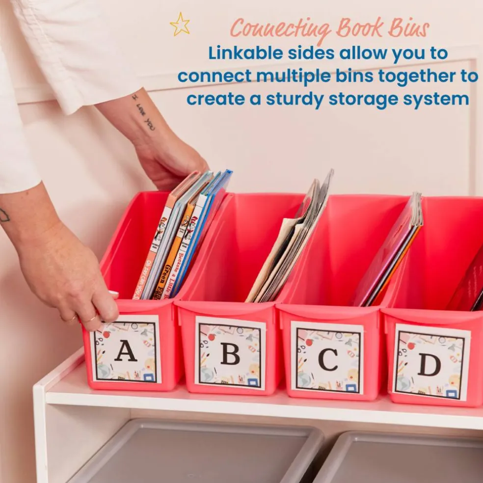 Linking Book Bins, Colorful Connecting Storage