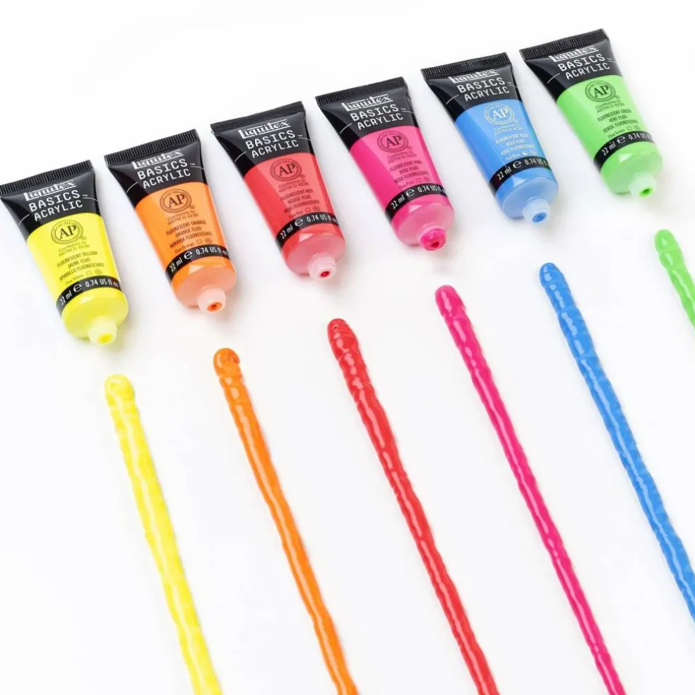Liquitex® BASICS® Acrylic 6 Color Fluorescent Paint Set