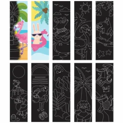 Little Yellow Bicycle® Flamingo Beach Bookmark Scratch Art Pad Kit