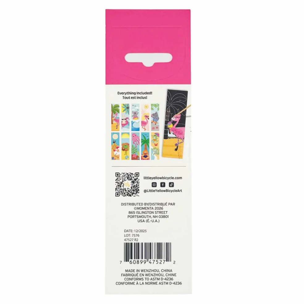 Little Yellow Bicycle® Flamingo Beach Bookmark Scratch Art Pad Kit