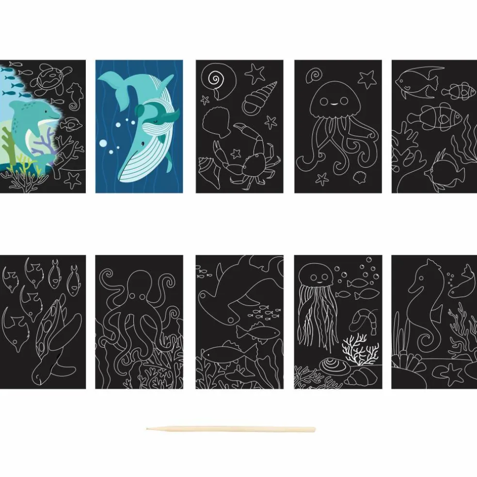 Little Yellow Bicycle® Ocean Mini Scratch Art Pad