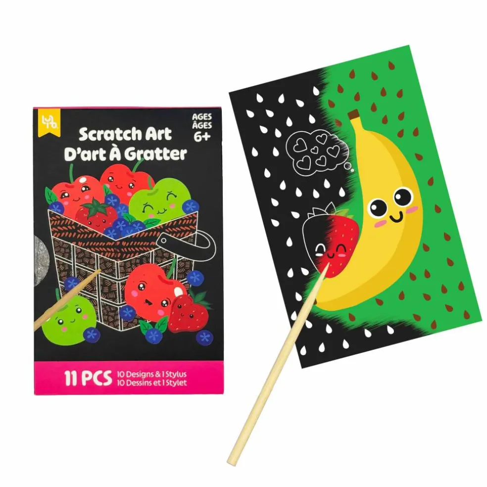 Little Yellow Bicycle® Picnic Basket Mini Scratch Art Pad Kit