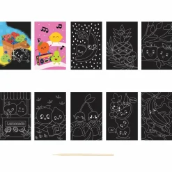 Little Yellow Bicycle® Picnic Basket Mini Scratch Art Pad Kit