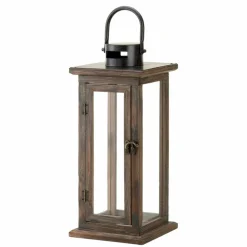 15.75" Lodge Wooden Lantern