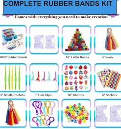 Loom Rubber Bands Bracelet Kit - 15,000+ Bands for DIY Crafting