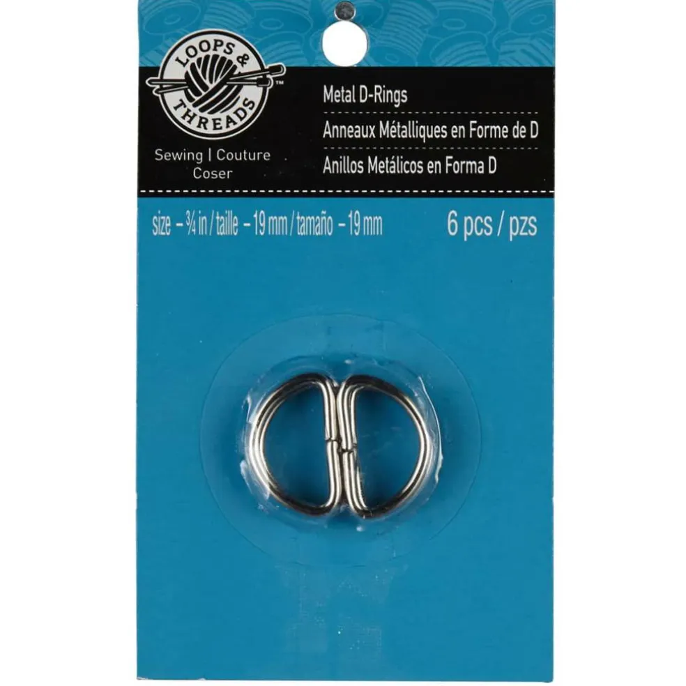 Loops & Threads™ Metal D-Rings, 3/4"