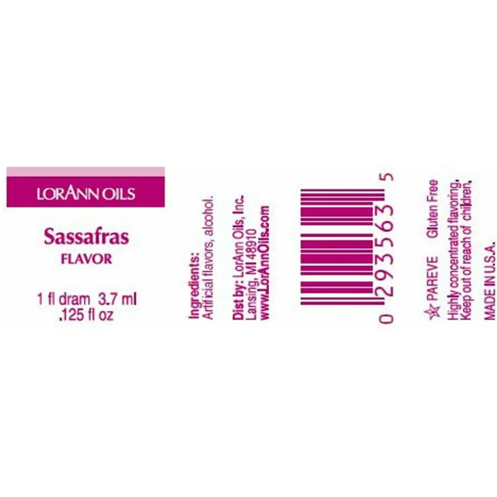 LorAnn Oils Sassafras Flavor One Ounce Bottle