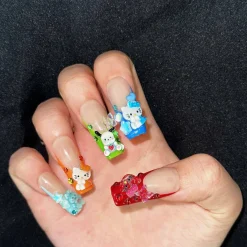 Love Scratch - Whimsical Cartoon Press-On Nails for Salon-Quality Manicure - 10 Piece