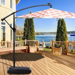60L Plastic Weighted Fill Water Sand Wheel Patio Umbrella Base