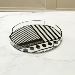 Lucite Black & White Cake Tray