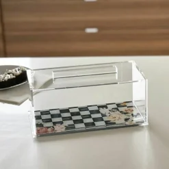 Lucite Chic Checkered Rectangle Cake Dome