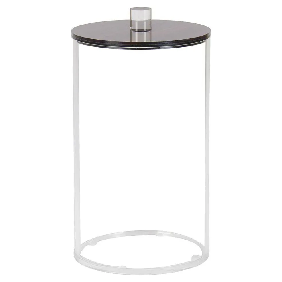 Lucite Cookie Jars with Wood Look Lids