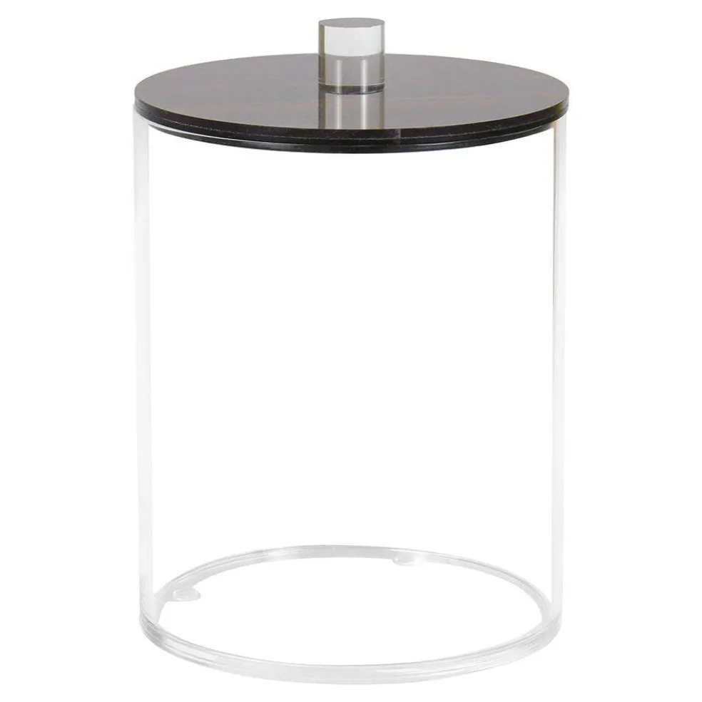 Lucite Cookie Jars with Wood Look Lids