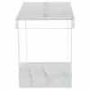 Lucite Cookie Jar with Lid White Marble Design