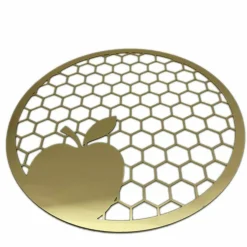 Lucite & Gold Laser Cut Honeycomb Design Charger
