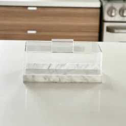 Lucite Marble Base Rectangle Cake Dome