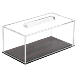 Lucite Wood Look Rectangle Cake Dome