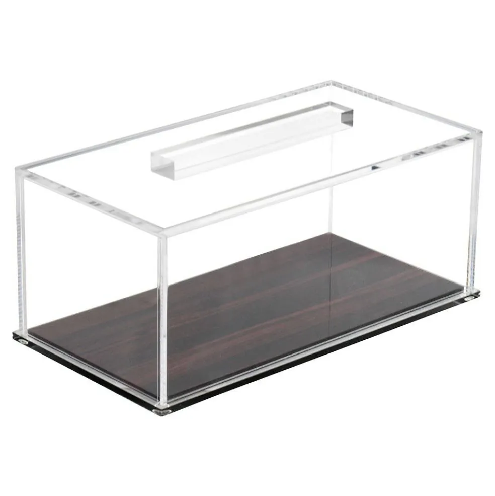 Lucite Wood Look Rectangle Cake Dome