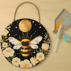 8" Lunar Bee Wood Plaque Diamond Art Kit by Make Market®
