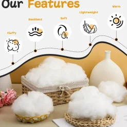 LUNARM 130g/4.6oz Polyfill Stuffing, Stuffing for Stuffed Animals, Polyester Stuffing High Resilience Polyfill for Crochet Animals and Handicrafts, Fiberfill Stuffing for DIY Craft