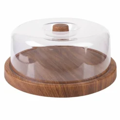 Luxe Party Mahogany Collection Cake Serving Tray with Cover