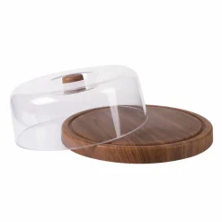 Luxe Party Mahogany Collection Cake Serving Tray with Cover