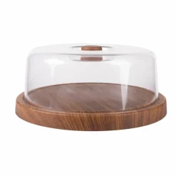 Luxe Party Mahogany Collection Cake Serving Tray with Cover