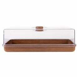 Luxe Party Mahogany Collection Bread & Cake Tray with Cover