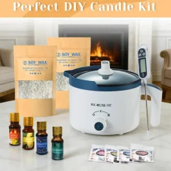 Luxury Soy Candle Making Kit with Molds, Make Your Own Scented Candles at Home with Wax Melter, Candle Wax Pen & Fragrances, Dried Flowers, All-in-One Wax Melt Kit and Moulds