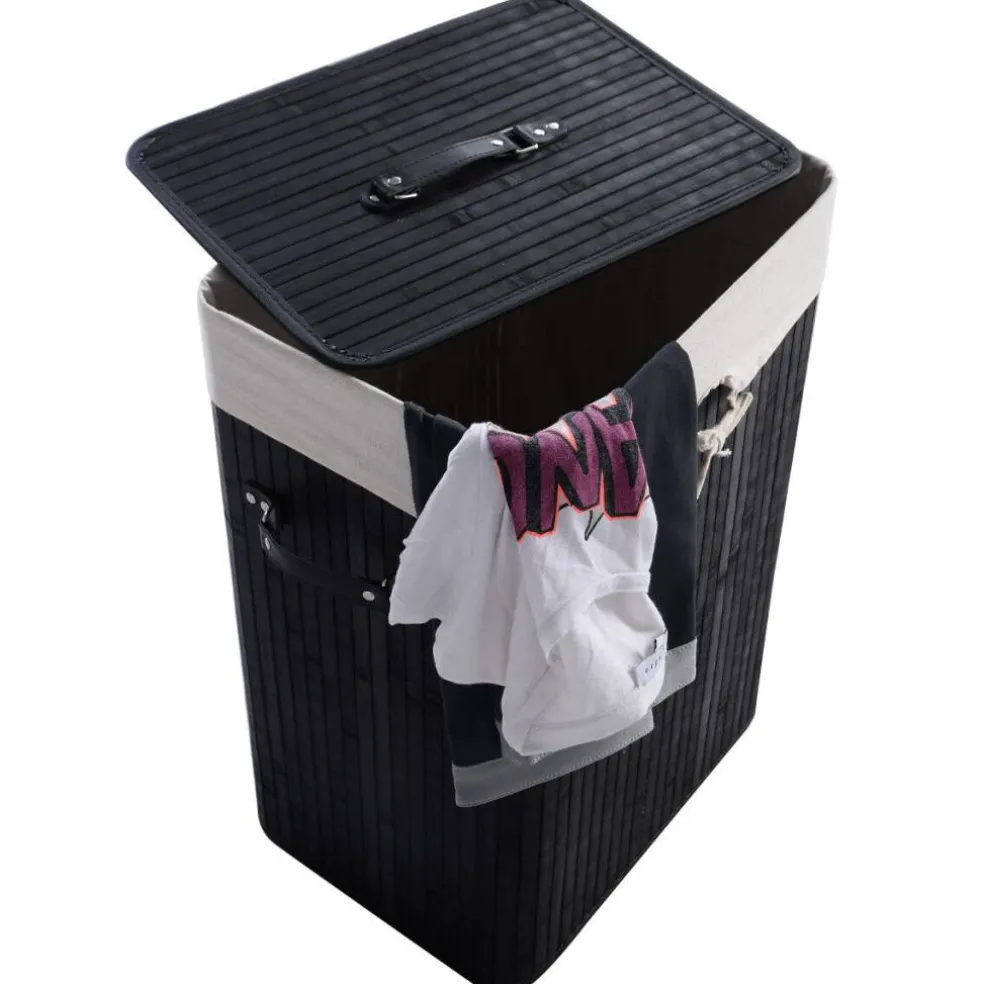 72L Wicker Laundry Hamper with Removable Cotton Bag and Lid and Large Clothes Storage Basket