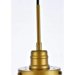 Lyle 1 light Brass and Clear seeded glass plug in pendant