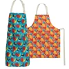 Mabie Swan - Adjustable Apron, Water Resistant, with Pocket, Neck Strap, Long Tie, Ultra Thin and Light Weight (2 Pack)