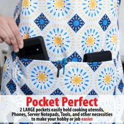Mabie Swan - Adjustable Apron, Water Resistant, with Pocket, Neck Strap, Long Tie, Ultra Thin and Light Weight (2 Pack)
