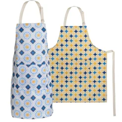 Mabie Swan - Adjustable Apron, Water Resistant, with Pocket, Neck Strap, Long Tie, Ultra Thin and Light Weight (2 Pack)