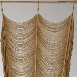 Macrame Curtain Boho Curtain Room Divider Doorway Wall Decor Fiber Yarn Art (41" W x 75" L)