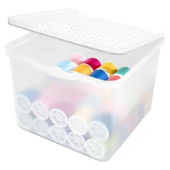 madesmart® Frosted Blue Small Lid Bin