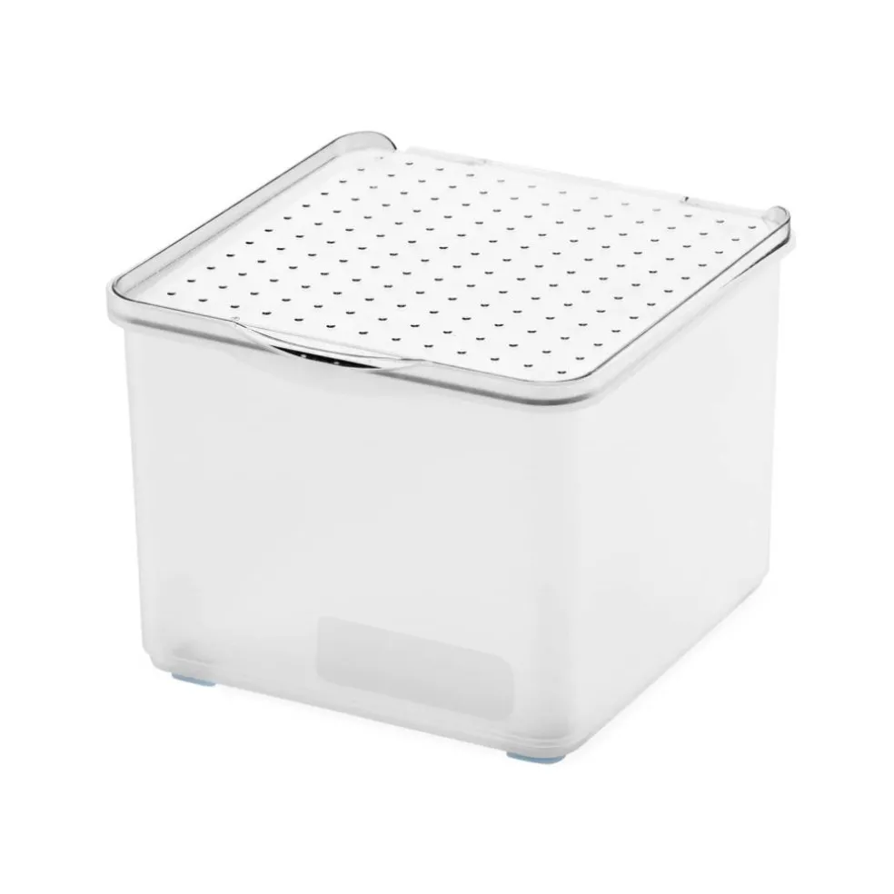 madesmart® Frosted Blue Small Lid Bin