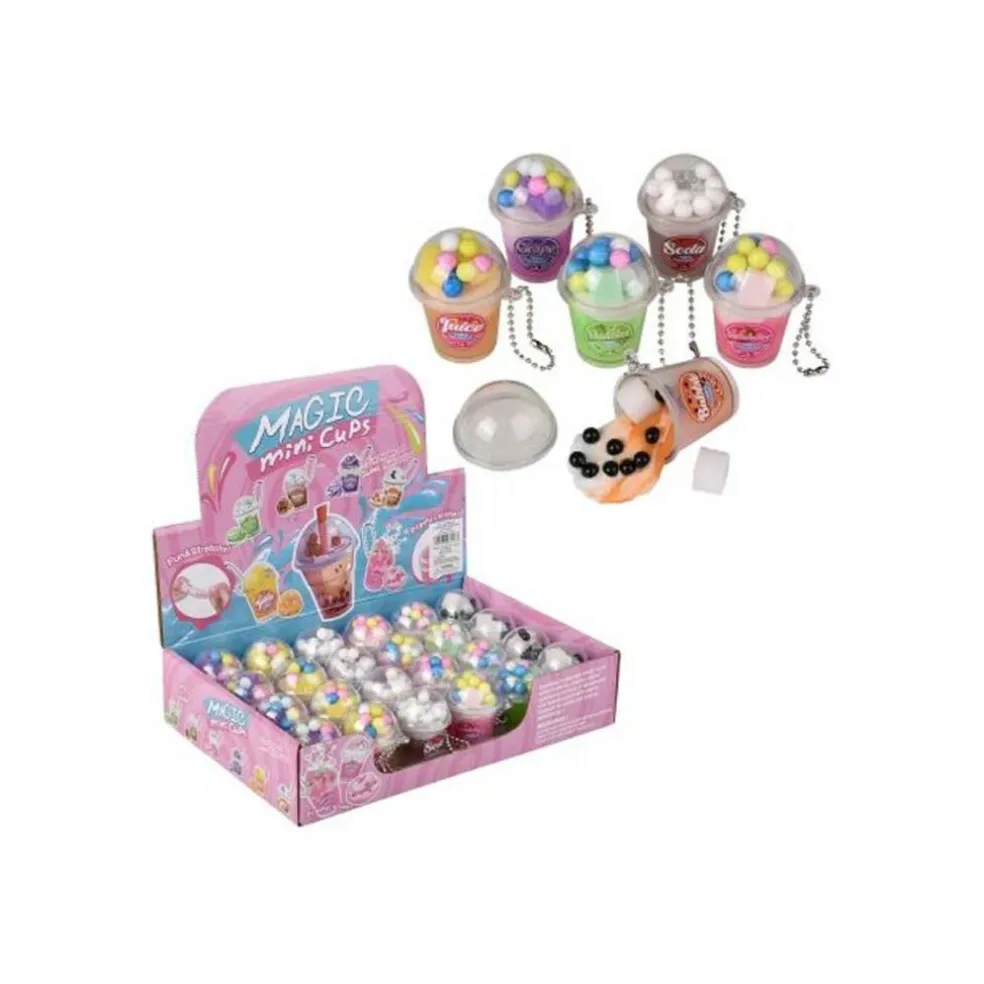 Magic Mix Mini Cup Slime – 2" Bubble Tea Slime Cups with Boba & Mix-Ins, Assorted Colors