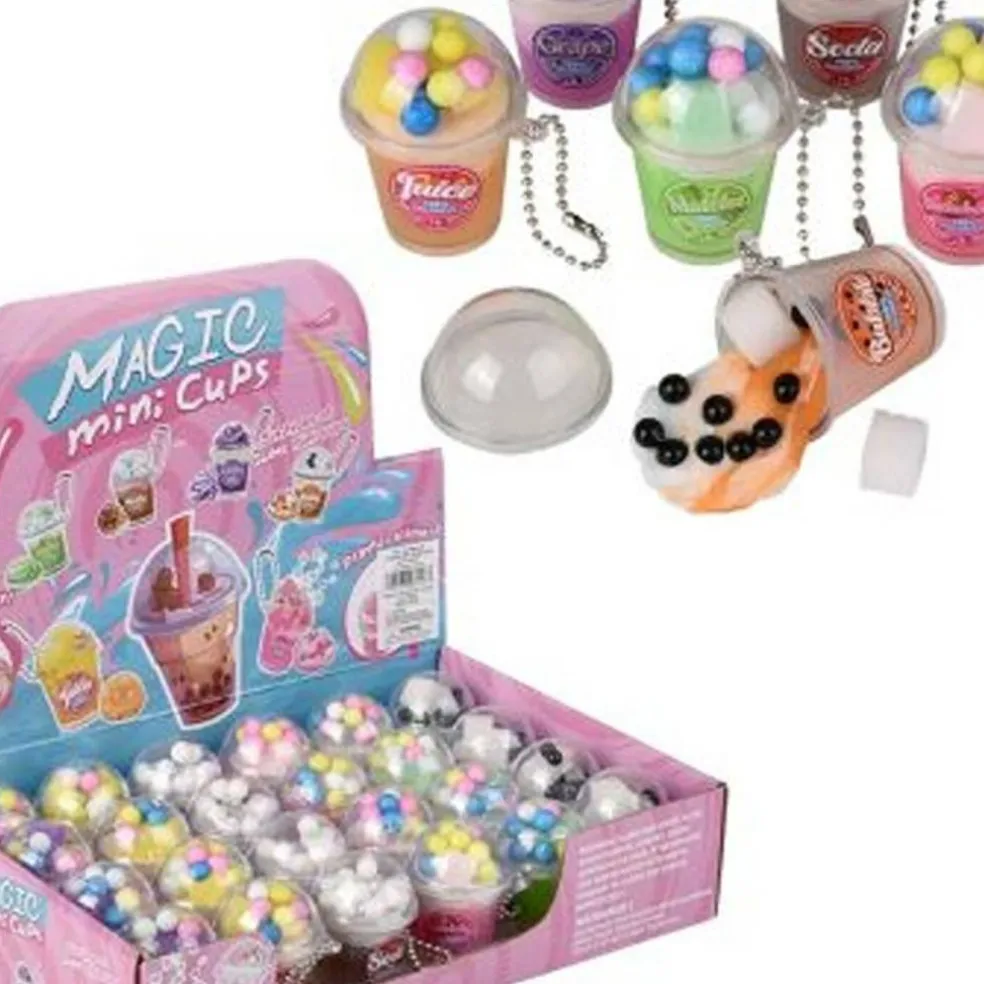 Magic Mix Mini Cup Slime – 2" Bubble Tea Slime Cups with Boba & Mix-Ins, Assorted Colors