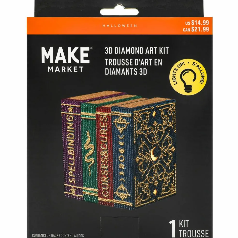 5.25" Magic Spellbooks 3D LED Diamond Art Kit by Make Market®