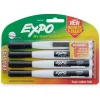 Magnetic Dry Erase Markers with Eraser, Fine Tip, Black, 4-Count