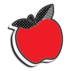 Magnetic Whiteboard Eraser, Red Apple with Black and White Leaves