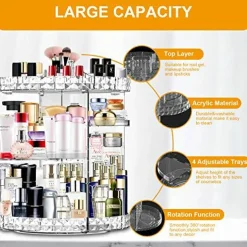 Makeup Organizer 360 Degree Rotating 7 Adjustable Layers Large Capacity Cosmetic Organizer Transparent Make Up Organizers and Storage