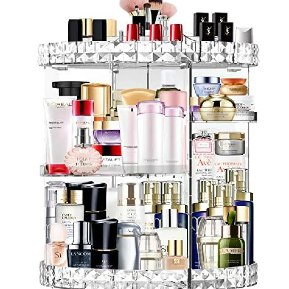 Makeup Organizer 360 Degree Rotating 7 Adjustable Layers Large Capacity Cosmetic Organizer Transparent Make Up Organizers and Storage