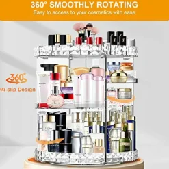 Makeup Organizer 360 Degree Rotating 7 Adjustable Layers Large Capacity Cosmetic Organizer Transparent Make Up Organizers and Storage