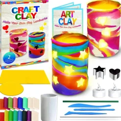 Make Your Own Clay Luminaries - Clay Lanterns Making Kit Activity for Boys Girls Age 6 7 8 9 10 11 12 Year Old and up - Arts and Crafts Kit for 8-12 Year Olds