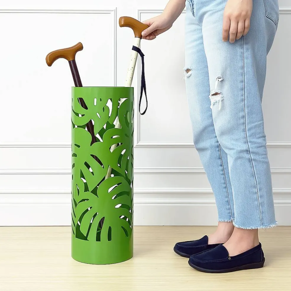 Mango Steam Round Leaf Umbrella Stand, Green
