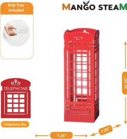 Mango Steam U.K Telephone Booth Red Umbrella Stand - for Entryway & Living Room
