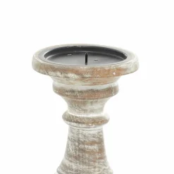 Mango Wood Traditional Candle Holder Set