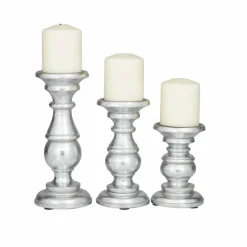 Mango Wood Traditional Candle Holder Set